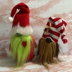 Festive Grinch & Max Gnome Decor Set with Red and Green Accents